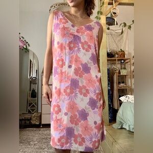 floral pink and purple dress